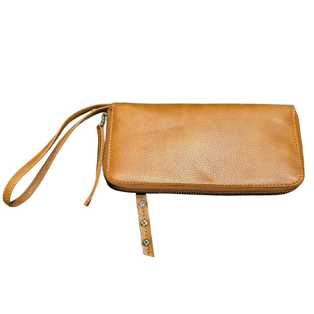 Free People Brown Vegan Leather Wristlet Wallet